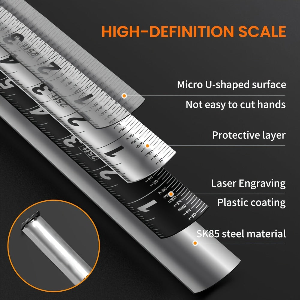 Measuring Tape 25FT Stainless Steel ¨C Self-Locking Tape Measure with Anti-Rust Blade, Strong Magnetic Bottom, Hollow Design, Portable for Household & Woodworking