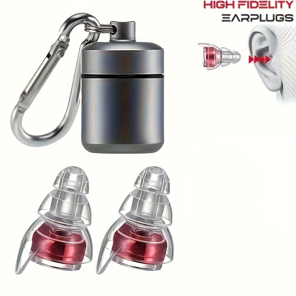 High Fidelity Concert Earplugs for Musicians - 24dB Noise Reduction, Reusable Silicone Ear Protection Plugs with Advanced Filter Technology for Concerts, Festivals, Work & Industrial Use, Black