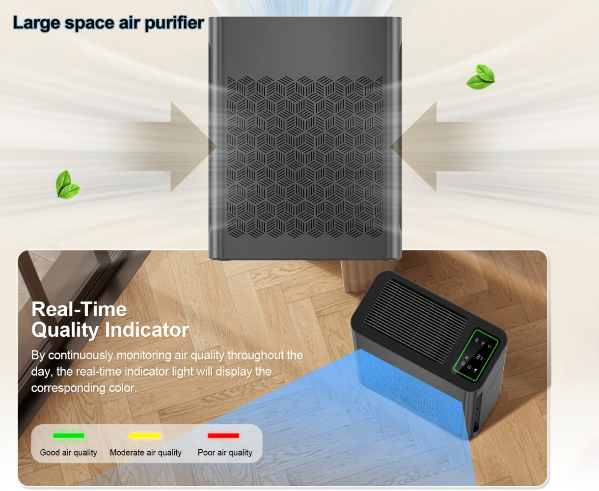 Large Area Air Purifier Covers 1095ft2 with Air Quality Display Timer for Bedroom Living Room Indoor Home Office Multiple Colors