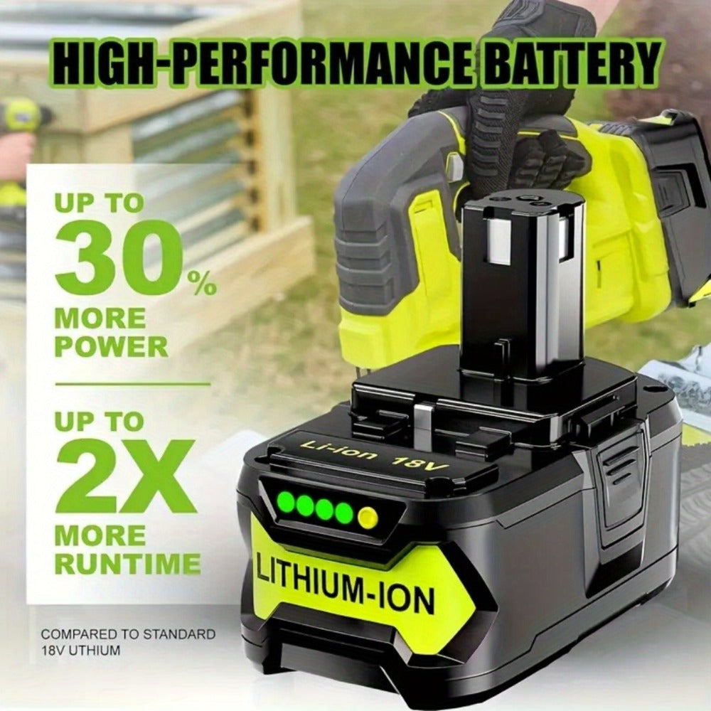 Ryobi 18V Replacement Battery 8.0Ah 2 Pack Li-ion Compatible with P102 P103 P105 P107 P108 P109 P197 Ryobi ONE+ Cordless Power Tools BPL-1815 BPL-1820G