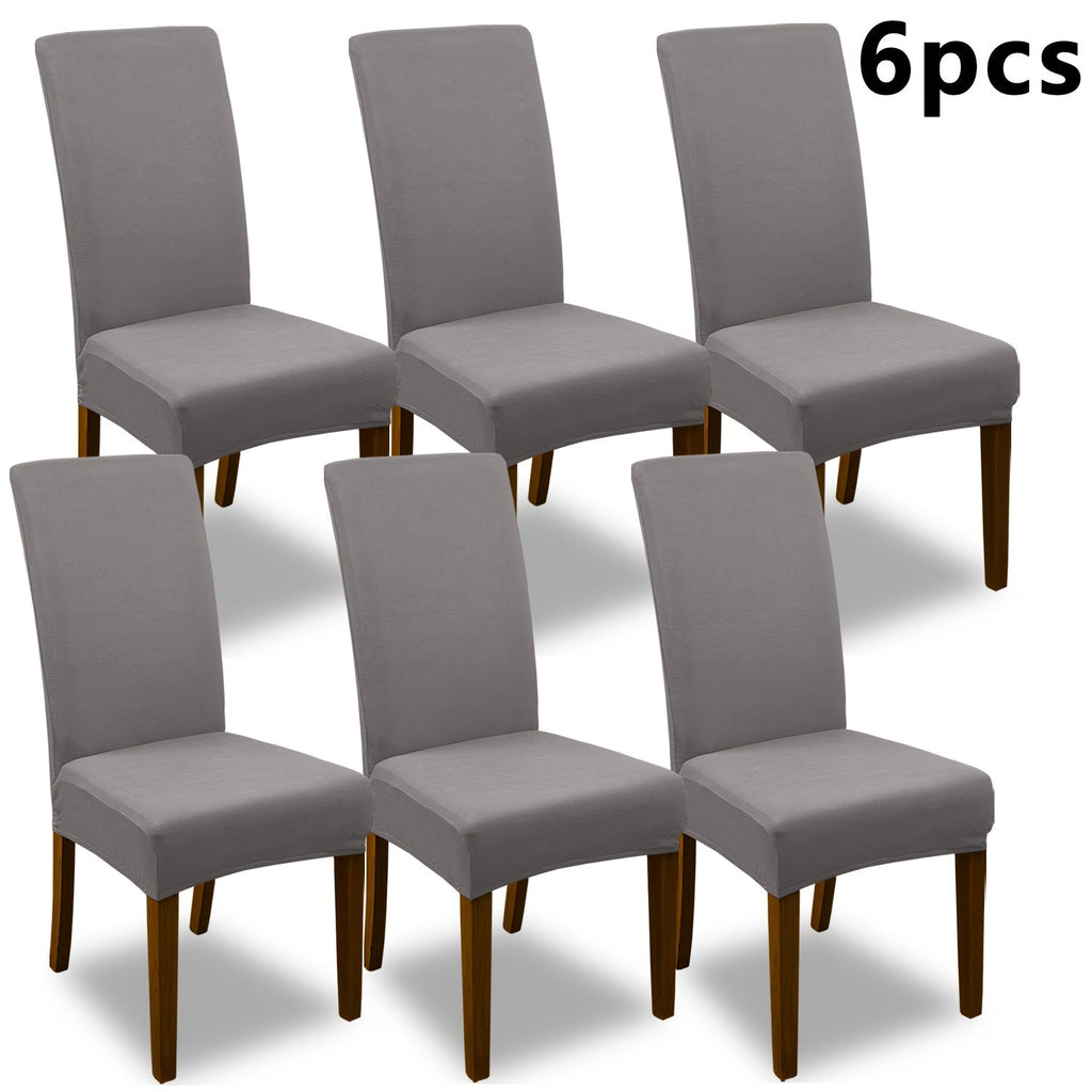 Stretch Dining Chair Covers Set | Elastic Jacquard Slipcovers for Dining Room Kitchen Wedding Office, 4pcs or 6pcs, 9 Colors, Washable Furniture Protector