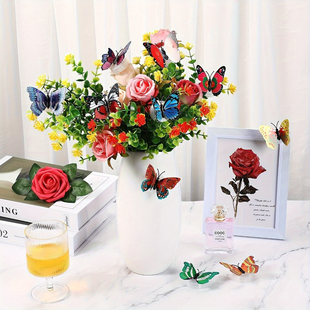 LED Butterfly Wall Stickers 30pcs 3D Glowing Butterfly Decorations Night Light Colorful Wall Decals for Bedroom Living Room Party Wedding Christmas Holiday Home Decor Random Color