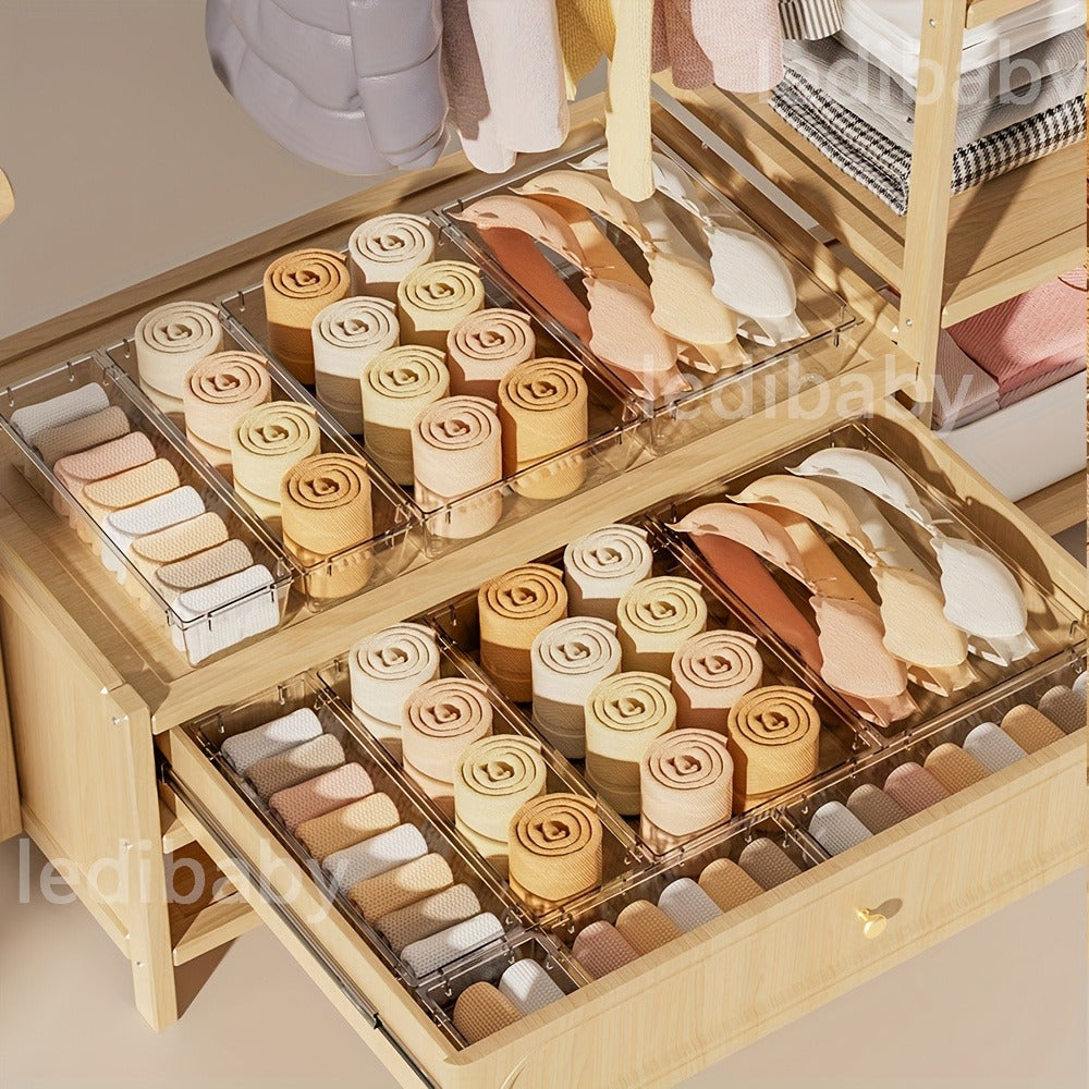 Drawer Organizer Set 25pcs Transparent Plastic Storage Boxes | Bathroom Vanity Makeup Organizer Tray for Cosmetics, Jewelry, Office Desk & Bedroom Dresser - Multifunctional PET Stackable Divider Kit