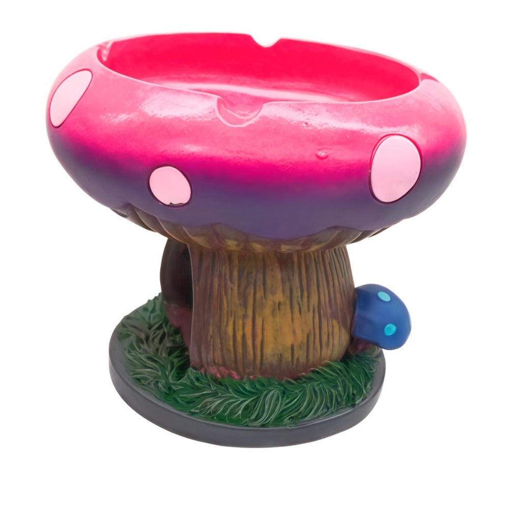 Mushroom Ashtray with Storage Compartment Whimsical Resin Mushroom Shaped Ashtray 5.3x4.5 Inch Purple Pink Cute Ashtray with Cigarette Butt Slot Funny Home Office Decor Unique Desk Accessory