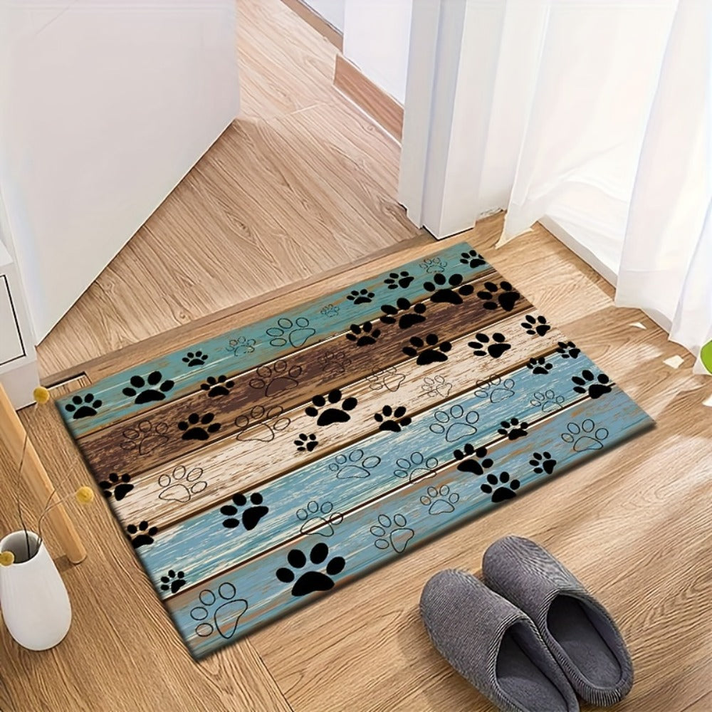 Cat Paw Print Door Mat Non-Slip Washable ¨C Indoor Outdoor Welcome Mat Quick-Dry Anti-Slip Rug for Living Room, Bedroom, Bathroom, Kitchen, Entryway ¨C Multiple Sizes
