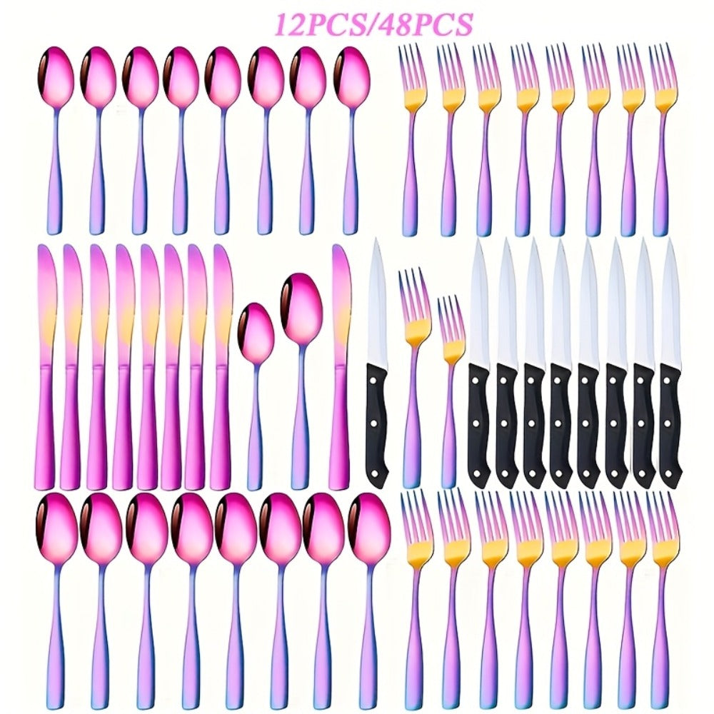 Stainless Steel Flatware Set, Mirror-Polished Cutlery Set for Home & Hotel, Gift Box Included, Dishwasher Safe Silverware for Parties, Weddings & Banquets