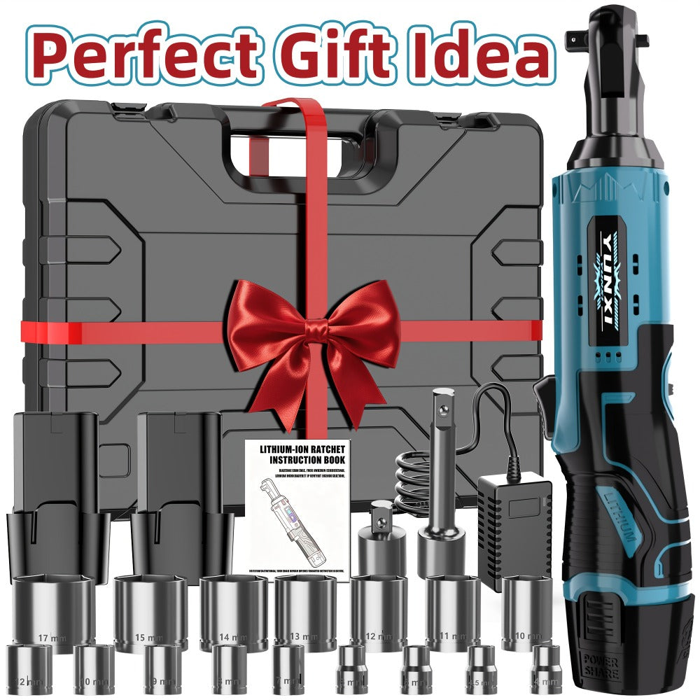 12V Brushless Electric Ratchet Wrench Set with Battery & Quick Charger ¨C Wireless Car Repair Tool Kit for Home & Auto, Holiday Gift for Men