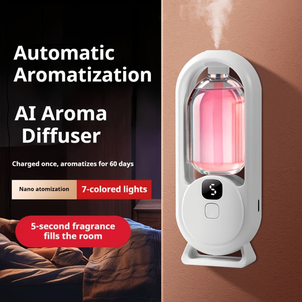 Aroma Diffuser with Essential Oils Set Cool Mist Humidifier 5 Settings for Bedroom Living Room Hotel Spa Yoga Home Relaxation Aromatherapy Diffuser Gift Set with 1 or 3 Essential Oil Bottles
