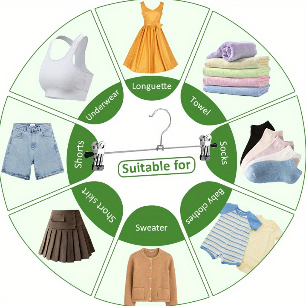 Pants Hangers with Clips 30-Pack ¨C Adjustable Metal Skirt Hangers with 360¡ã Rotatable Clips for Jeans, Trousers, Skirts, Dresses & Ties ¨C Stainless Steel Closet Organizer Hangers