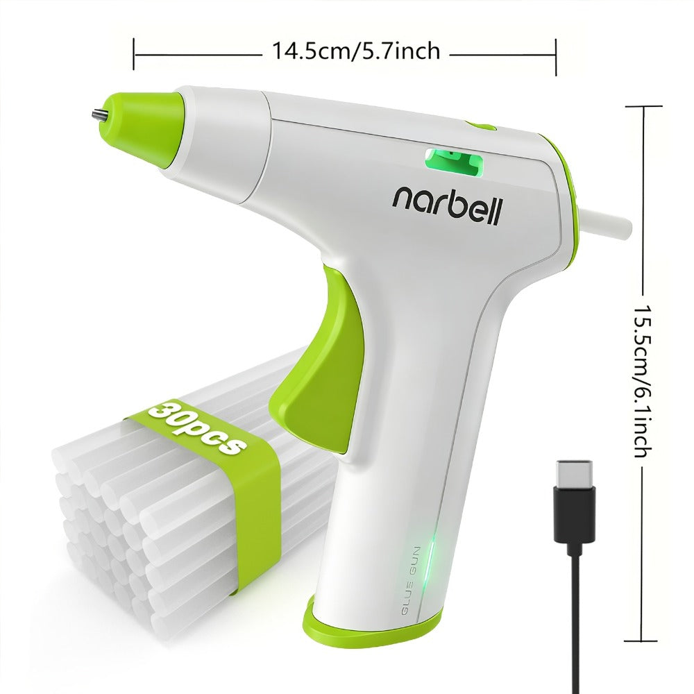 Cordless Hot Glue Gun Fast Heating USB Rechargeable 2000mAh ¨C 12-Second Heat-Up, Anti-Drip Nozzle, Auto Shut-Off, Mini Glue Sticks Included, Portable Wireless Glue Gun for DIY Crafts, Home Repair, Floral & Plush Toy Projects