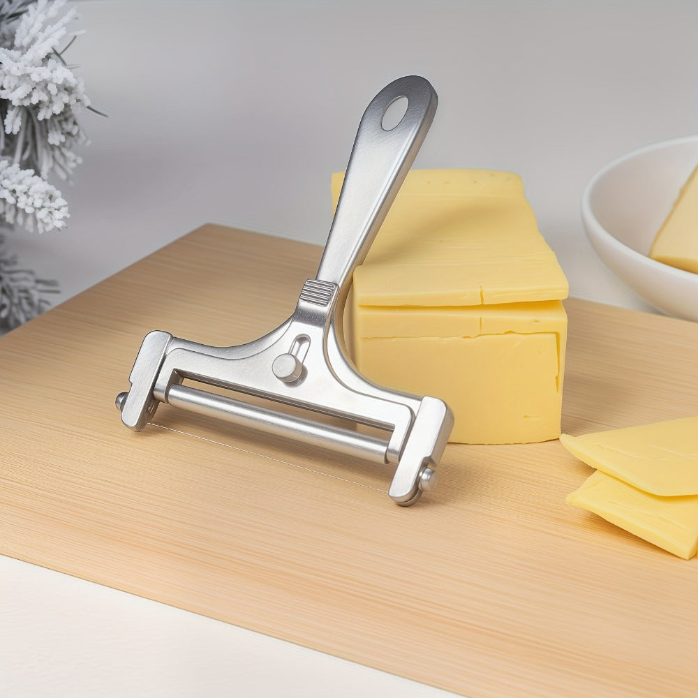 Cheese Slicer Adjustable Thickness 2-Pack, Stainless Steel Wire Cheese Cutter for Hard & Soft Cheese, Manual Kitchen Cheese Cutting Tool for Home Charcuterie Board Entertaining