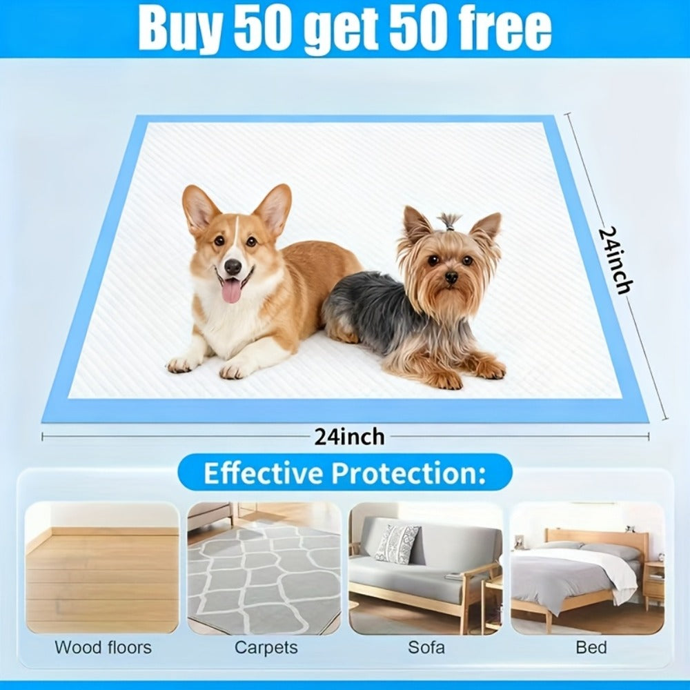 Super Absorbent Dog Training Pads XL XXL ¨C Thick Leak-Proof Pet Pee Pads & Adult Incontinence Underpads, Buy 50 Get 50 Free, Fast Delivery