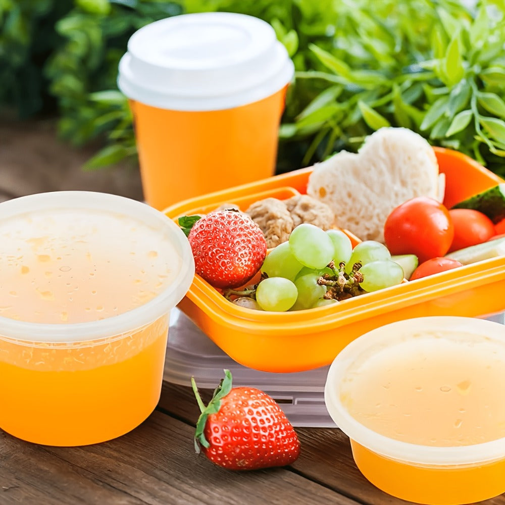 Deli Containers with Lids 48 Pack 16oz - BPA-Free Leakproof Plastic Food Containers Microwave Dishwasher and Freezer Safe, Stackable Meal Prep Containers for Takeout Soup Salad and Food Storage, 24 Containers and 24 Lids