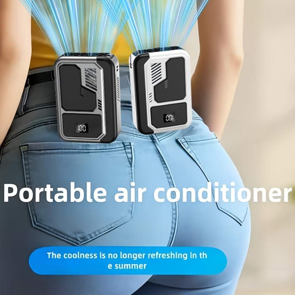 3-in-1 Desk Fan & Neck Fan & Waist Fan | USB Rechargeable 3000mAh Portable Cooling Fan, 3-Speed Ultra-Quiet Operation, Hands-Free Wearable Design for Outdoor Work, Travel & Summer Gifting