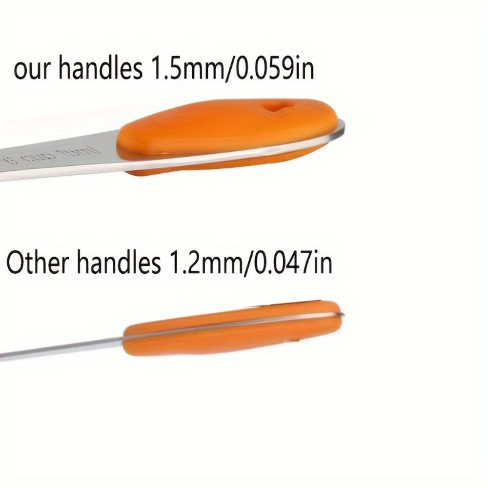Stainless Steel Measuring Cups and Spoons Set 5pcs with Silicone Handle - Baking & Cooking Kitchen Measurement Tools