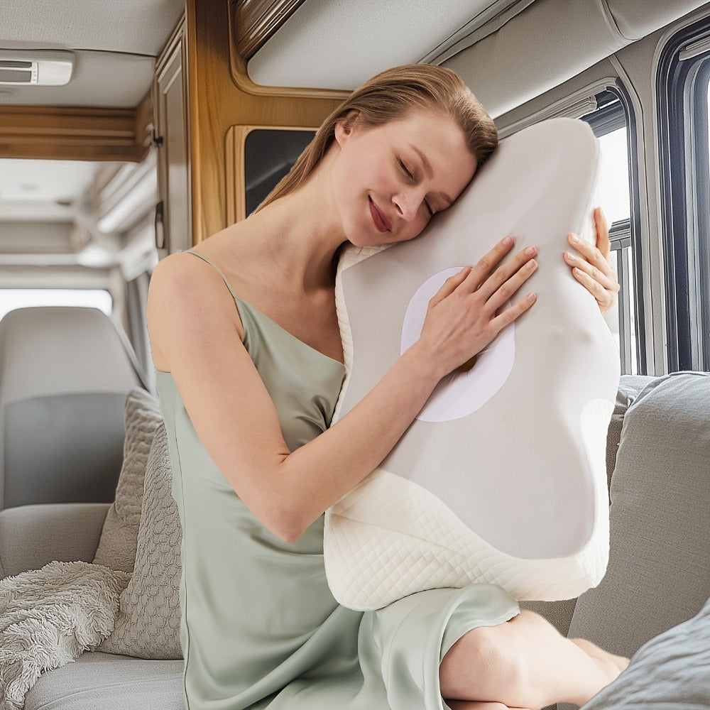 Memory Foam Cervical Pillow Ergonomic Contour Neck Support Orthopedic Bed Pillow for Side Back Stomach Sleepers with Cooling Pillowcase Queen King