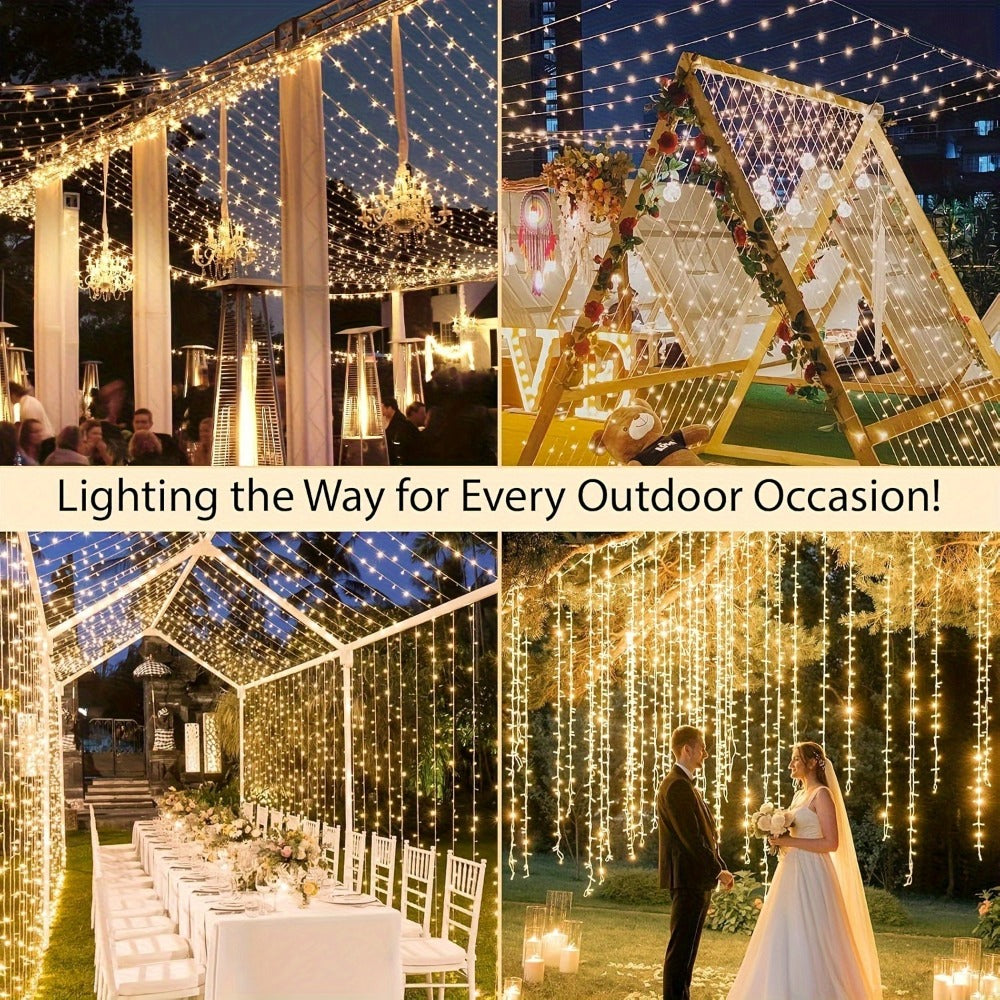 500 LED Christmas String Lights 170 Feet ¨C 8 Lighting Modes with Memory Plug, Transparent Wire Outdoor Lights for Christmas Tree, Party, Balcony & Holiday Decoration ¨C Warm White & Multicolor