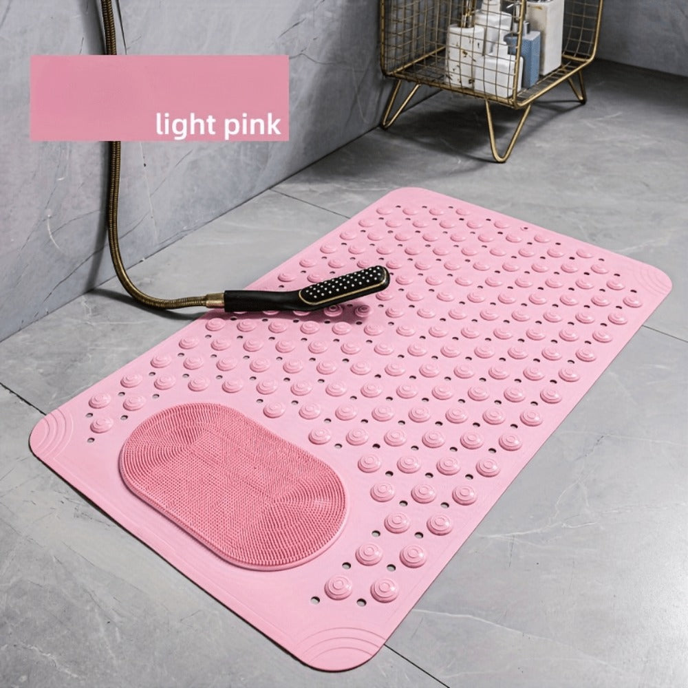 Non-Slip Bath Mat with Massage Buttons - PVC Shower Mat with Polka Dot Pattern, 0.35¡± Thick Rectangular Bathroom Safety Mat | Anti-Slip Bathtub Mat for Shower, Tub & Bathroom Floor | Multiple Colors