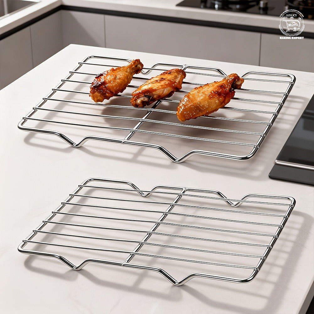 Cooling Rack 2pcs, Heavy Duty Carbon Steel Baking Rack for Cookies, Cakes and Roasting, Oven Safe Wire Rack for Grilling Turkey, Fits Standard Baking Sheet, for Home and Commercial Kitchen Use