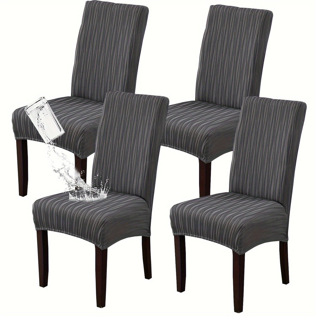 Dining Chair Covers Stretch Slipcovers Set of 4 or 6, Stain Resistant Removable Washable Chair Protector for Home Kitchen Restaurant Wedding, Spandex Jacquard Fabric, 7 Colors Available