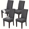 Dining Chair Covers Stretch Slipcovers Set of 4 or 6, Stain Resistant Removable Washable Chair Protector for Home Kitchen Restaurant Wedding, Spandex Jacquard Fabric, 7 Colors Available