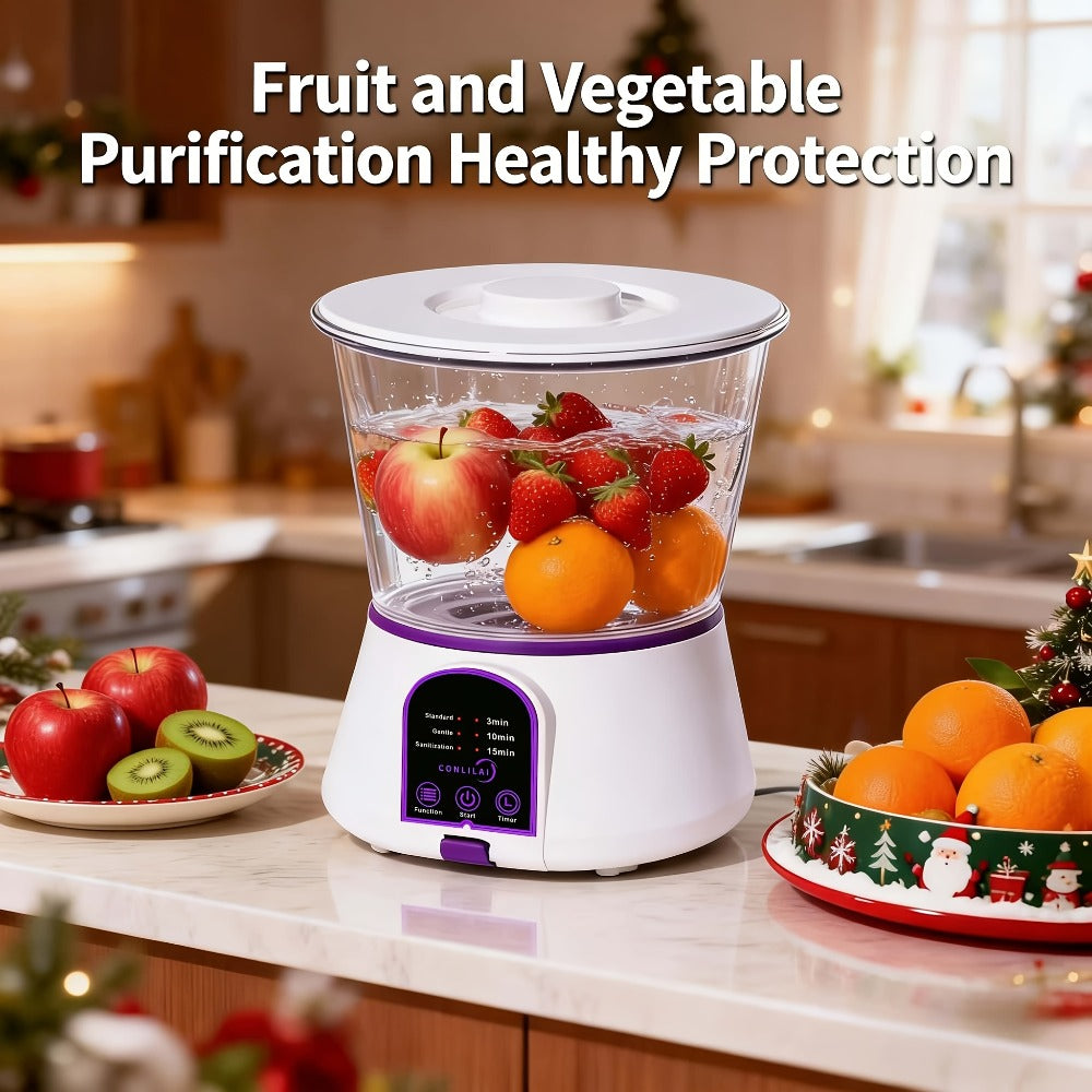 Fruit and Vegetable Cleaner Machine Ultrasonic Purifier Multifunctional Household Food Cleaning Device Rechargeable for Removing Pesticides Bacteria Single Dual Battery Options