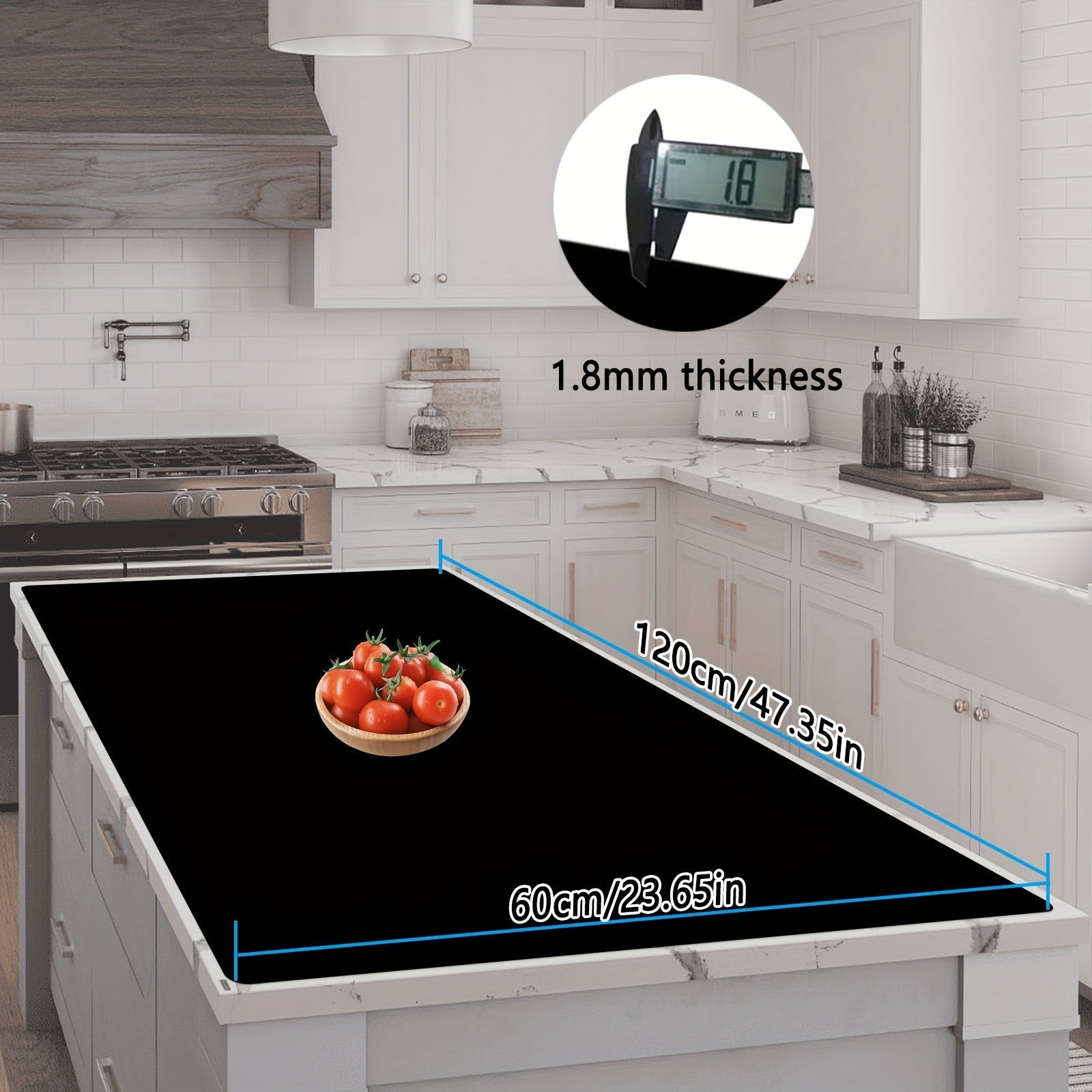 Extra Large Silicone Mat for Kitchen Counter ¨C Nonslip Heat Resistant Countertop Protector, Nonstick Waterproof Craft Mat & Placemat, Multiple Sizes & Colors