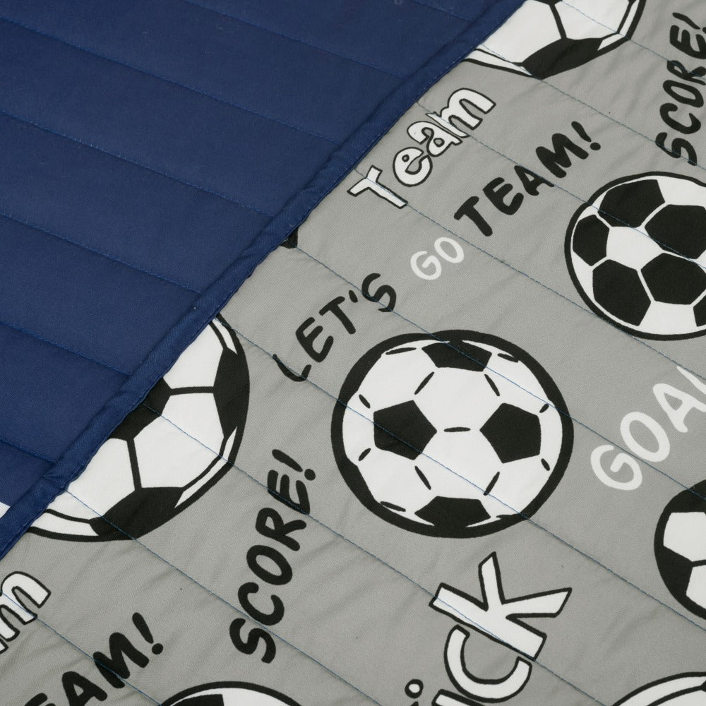 Kids Soccer Quilt Set 4 5 Piece Reversible Microfiber Bedspread Lightweight All Season Comforter with Pillow Shams Decorative Pillows Twin Full Queen