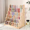 Jewelry Tower 6 Tier Wooden Stepped Jewelry Display Stand Organizer Rack for Bracelets Watches Hair Accessories Beads DIY Crafts Vintage Wood Jewelry Holder Large Capacity