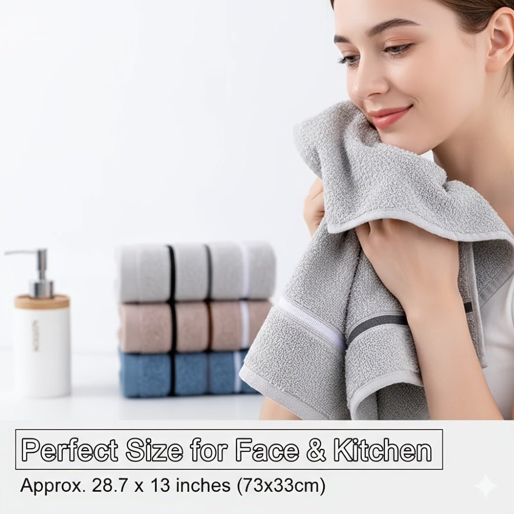 Washcloths 2 Pack Premium Soft Absorbent 102GSM Knit Fabric Face Towels Quick Dry Multipurpose Bath Washcloths for Body Face Kitchen Random Color Holiday Gift