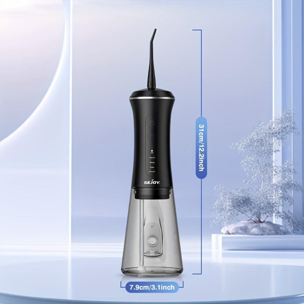 Water Flosser Electric Oral Irrigator 9 Replaceable Nozzles 350mL Tank 20-Day Battery 360¡ã Rotatable Tip Intelligent Pressure Control Deep Teeth Gum Cleaning