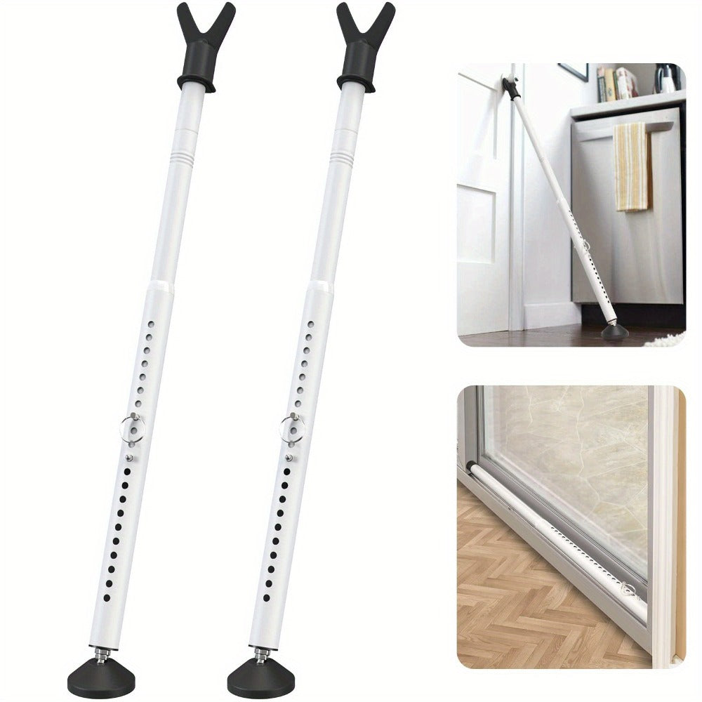 Door Security Bar Adjustable 28-45 Inch ¨C Heavy Duty Door Barricade Bar with Anti-Slip Base, Fits Standard & Sliding Doors, Windows, Apartments, Hotels ¨C Home Security Door Stopper Jammer 1 or 2 Pack