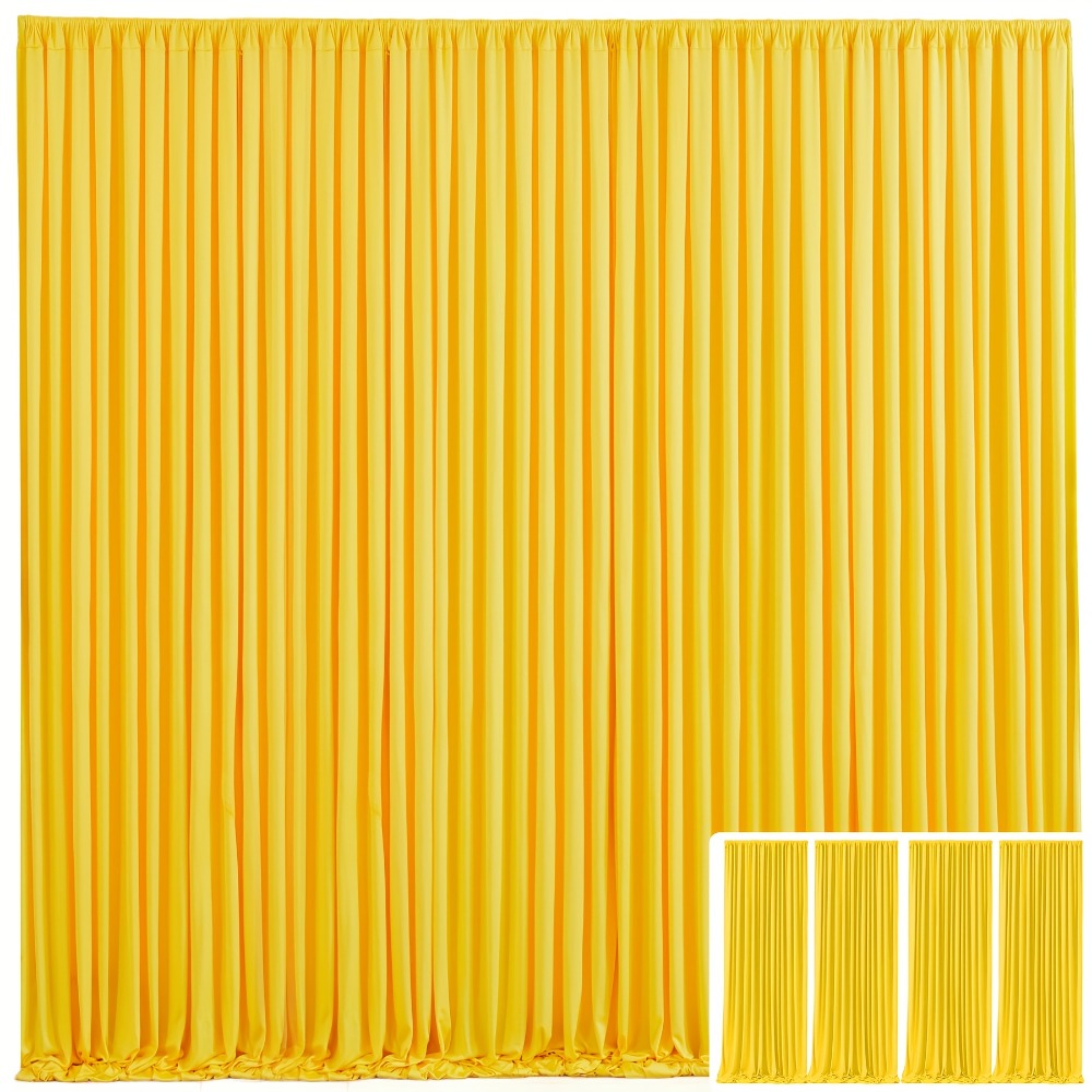 Blackout Backdrop Curtain 4 Pack 5x10 Ft - Heavyweight Nonwoven, Wrinkle-Resistant, Smooth Hanging for Wedding Birthday Baby Shower Party Photography Background Decoration