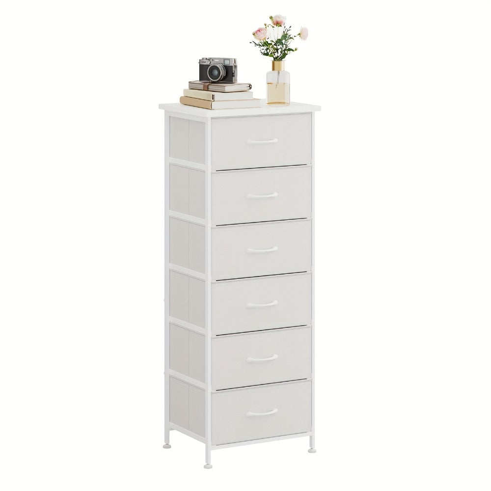 Tall Dresser with Fabric Drawers Storage Organizer 41-47 Inch 6 Drawer Chest for Bedroom Closet Entryway Clothing Storage 6 Colors