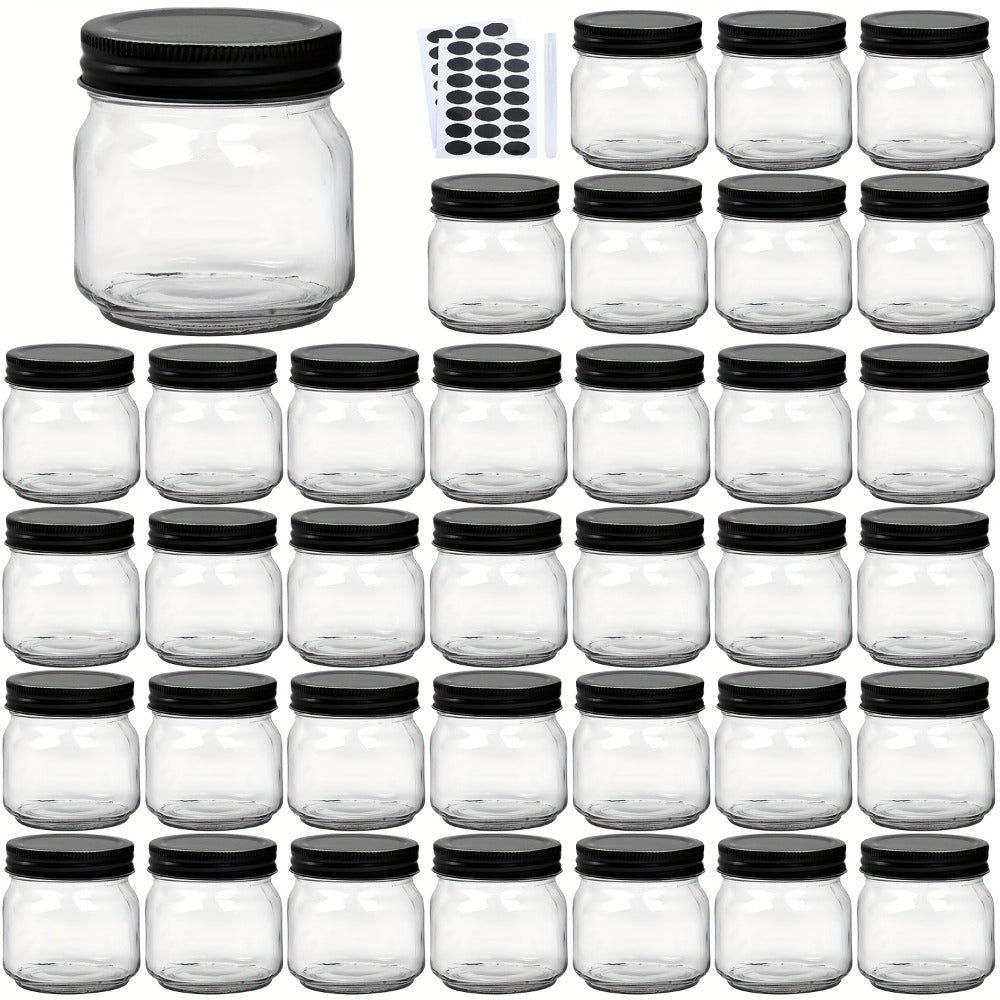 Mason Jars 8oz Glass Jars with Lids ¨C 9/18/27/36 Pack Regular Mouth Canning Jars for Storage, Spices, Jelly, Jam, Honey & Caviar | Dishwasher Safe Spiral Lid Kitchen Storage Containers Set