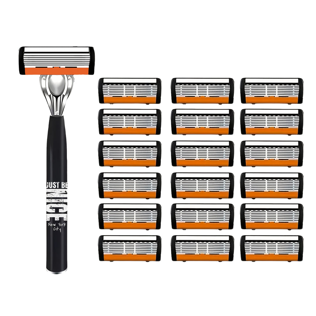 Men's Safety Razor Set with Replacement Blades - Non-Slip Handle Double Edge Razor for Shaving & Beard Grooming, Perfect Gift for Men