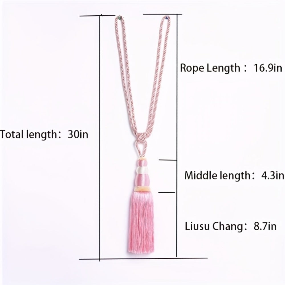 Curtain Tiebacks with Ball Tassels 4-Pack Silk Rope Curtain Ties Decorative Holdbacks for Window Dressing Home Decor