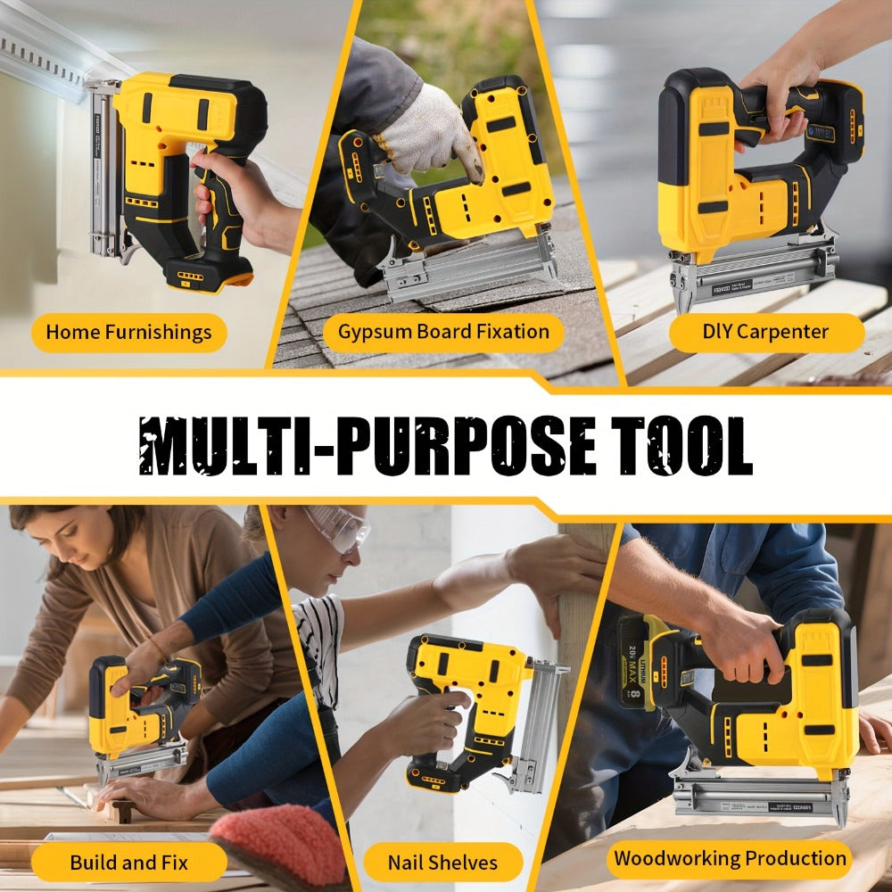 Cordless Brad Nailer and Stapler 2-in-1 Compatible with DEWALT 20V MAX Battery, Brushless Motor, Heavy-Duty Safety Lock, Fires 1-3/16¡± Nails & 7/8¡± Staples for Flooring Trim Woodworking (Tool Only)
