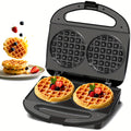 Mini Waffle Maker Machine Makes 8 Bite-Sized 2-Inch Waffles, Dual Non-Stick Aluminum Plates, Cool-Touch Handle, Compact Space-Saving Design for Family Breakfast, Snacks & Desserts
