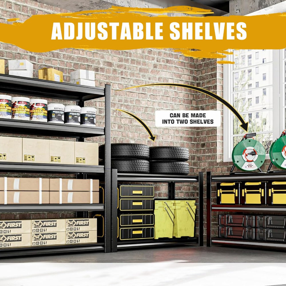 2500LBS Garage Storage Shelves Adjustable Metal Shelving 72¡± ¨C Upgrade Double Layer Column Commercial Grade Utility Rack | 5-Tier Steel Shelf for Warehouse, Basement, Kitchen & Pantry | 35.5¡±W ¡Á 16¡±D ¡Á 72¡±H Black