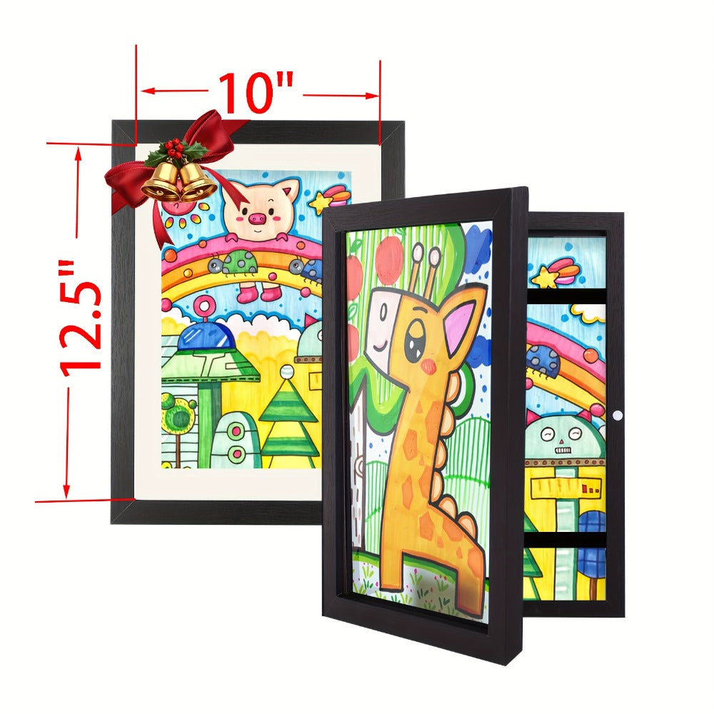 Kids Art Frame Changeable Front-Opening Display ¨C Children Artwork Picture Frame for 8.5x11 & 10x12.5 Drawings, Paintings & School Projects, Perfect Christmas & Holiday Gift, White / Wood / Black, 2/4/8 Pack