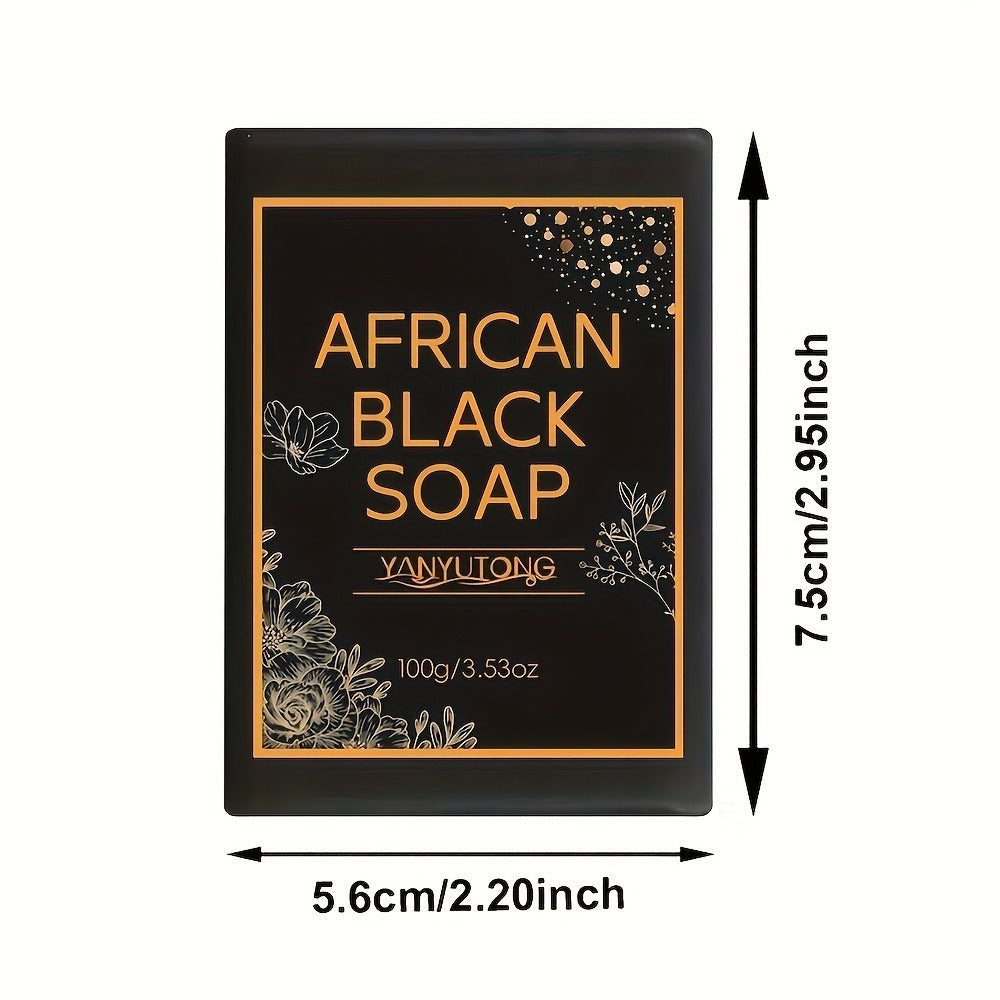 African Black Soap Bars ¨C Moisturizing Body & Face Cleanser with Coconut Oil, Olive Oil & Shea Butter | Rich Foam Plant Extract Skin Care Soap for Daily Use
