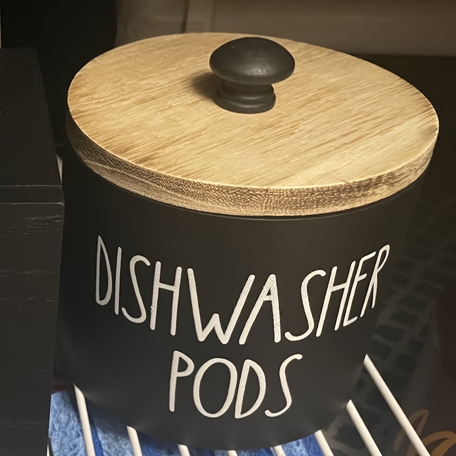 Laundry Ball Holder Round Storage Container | Bohemian Wooden Organizer for Laundry Pods Detergent Dryer Balls ¨C Space-Saving Kitchen Bathroom Farmhouse Decor Countertop Basket