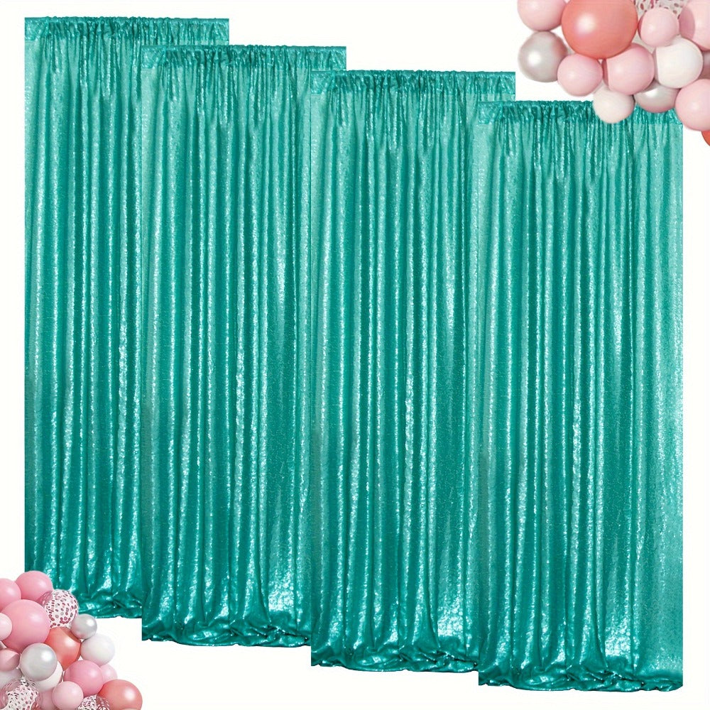 Sequin Backdrop Curtain for Party Wedding - 4x8ft Shimmering Glitter Curtain for Birthday Photo Booth Stage Decoration, Easy Hang, Multi-Color