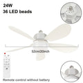 Ceiling Fan with Light and Remote Control | 5-Blade 20 Inch 3-Speed 3-Color Dimmable LED Fan Light | Timing Mute E26/E27 Screw-In Easy Install for Kitchen Living Room Bedroom