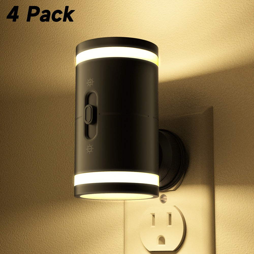 LED Night Light Plug In Dusk to Dawn Sensor ¨C 5-120LM Adjustable Brightness, 3 Color Temperatures, Modern Plug-In Night Lights for Hallway, Bedroom, Staircase, Bathroom & Toddler Room, 2 or 4 Pack