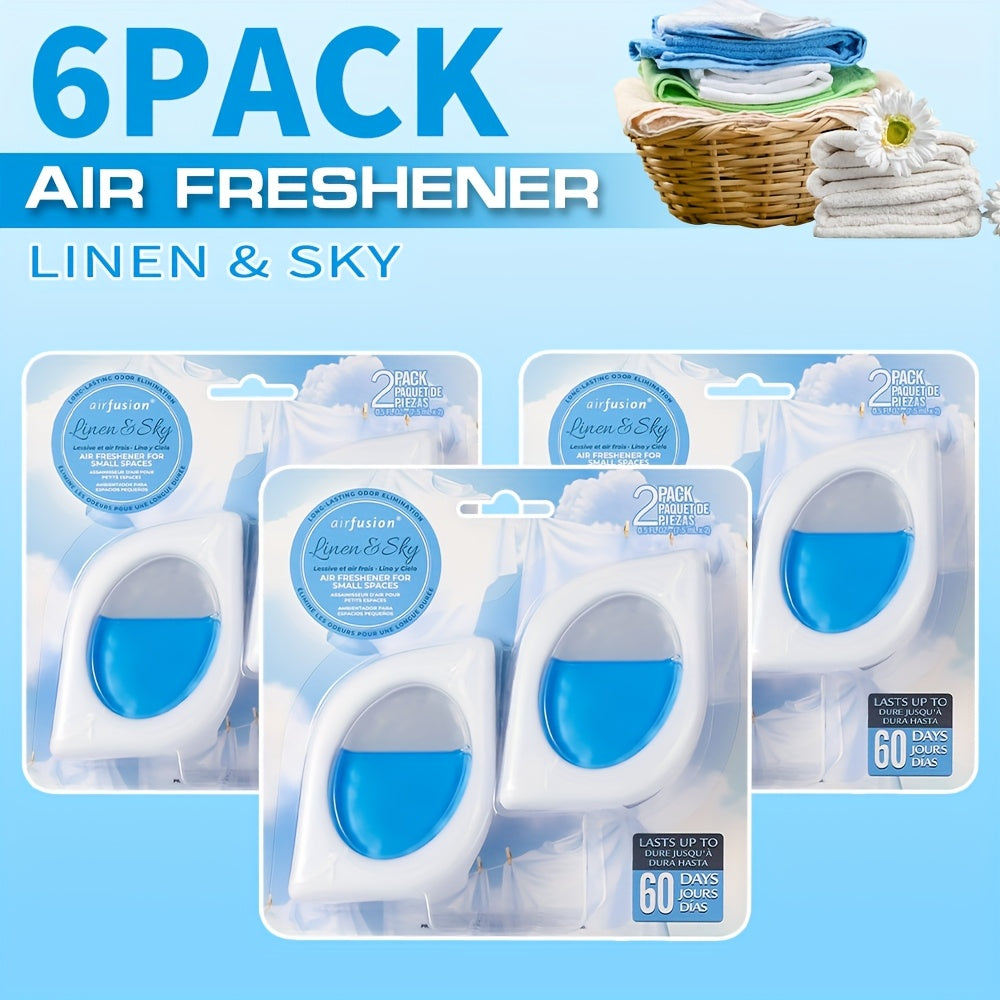 Air Freshener Odor Eliminator for Home Closet Bathroom Pets Small Space 0.25oz Up to 30 Days 6 Scents Eucalyptus Lavender Hawaiian Peach Black Ice Linens Sky 2 6 or 12 Pack
