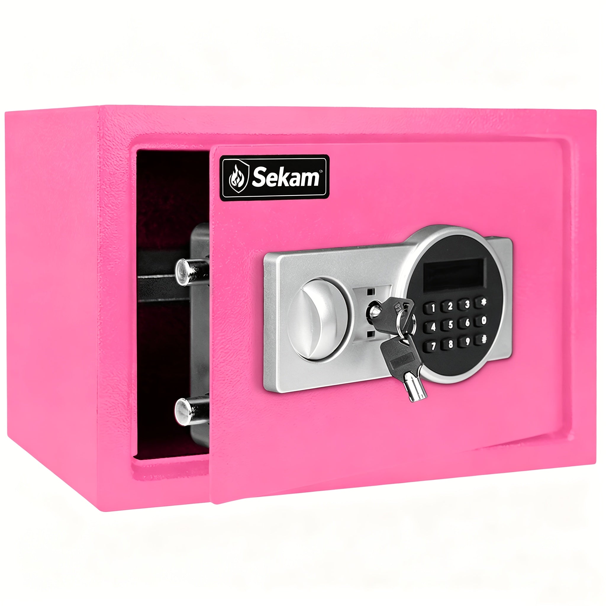 Fireproof Home Safe Box with Digital Keypad and Key Lock Heavy Duty Steel Security Safe for Money Documents Valuables Jewelry Passports 0.23 0.8 1.5 2.2 Cubic Feet Multiple Colors with Cash Bag