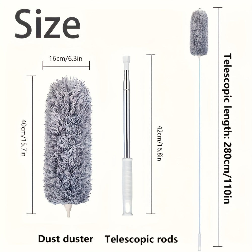 Ceiling Mop Adjustable Bendable Microfiber Duster Washable Reusable High Reach Cleaning Tool for High Ceilings Walls Furniture Cars Fan Blades Indoor Outdoor