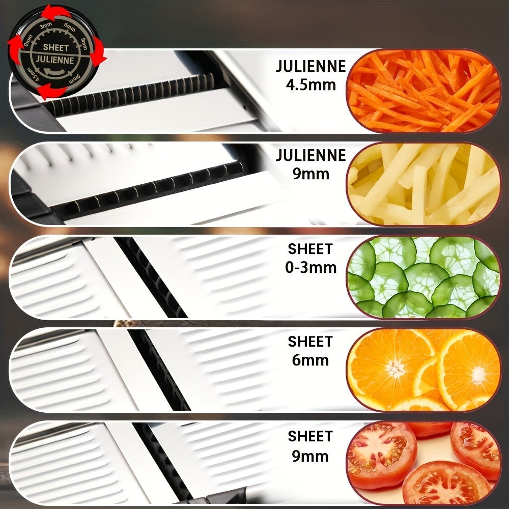 Mandoline Slicer Adjustable 5-Thickness 304 Stainless Steel ¨C Professional Vegetable Slicer for Onion, Potato, Carrot, Cheese & Fruit, Kitchen Grater with Cut-Resistant Gloves Option